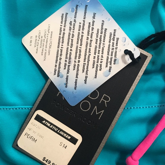 NWT Powder Room Size M Lycra Swim Athletic Shorts - Picture 4 of 6